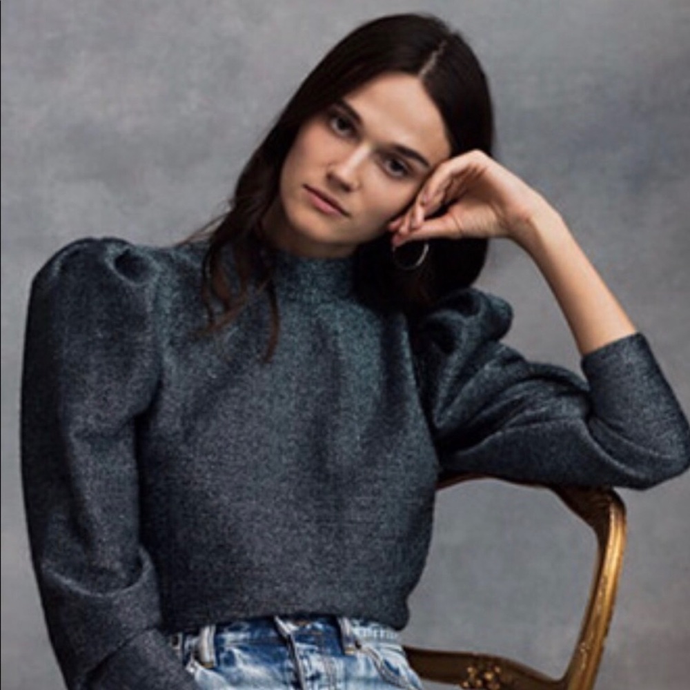🎉 HP 🎉 Happy Nature Mock-neck Crop Blouse